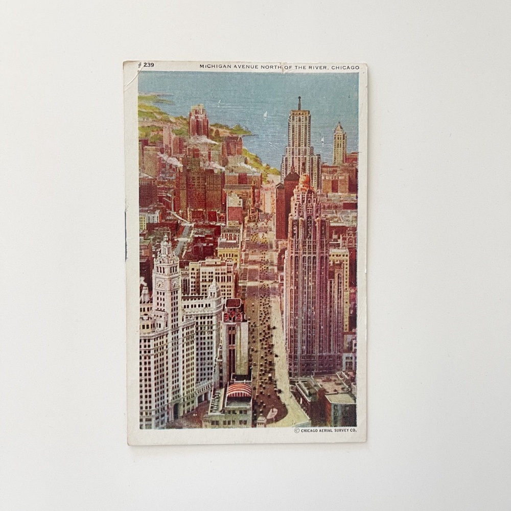 Chicago, Illinois IL - Michigan Avenue, North from River - Vintage Postcard 1943